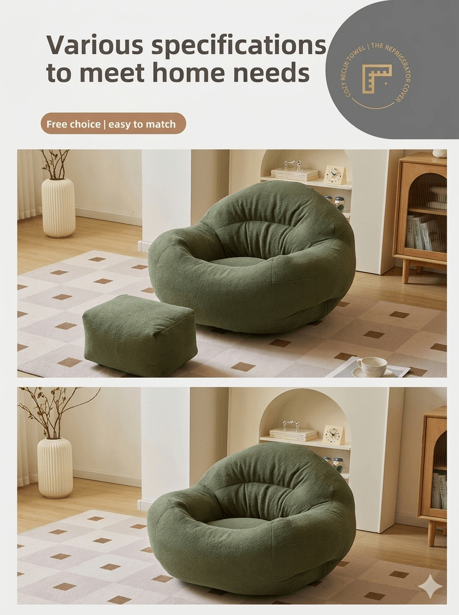 Modern Lazy Sofa Accent Chair: Comfortable Single Person Armchair for Small Spaces, Balcony Leisure Seating & Reading Nook