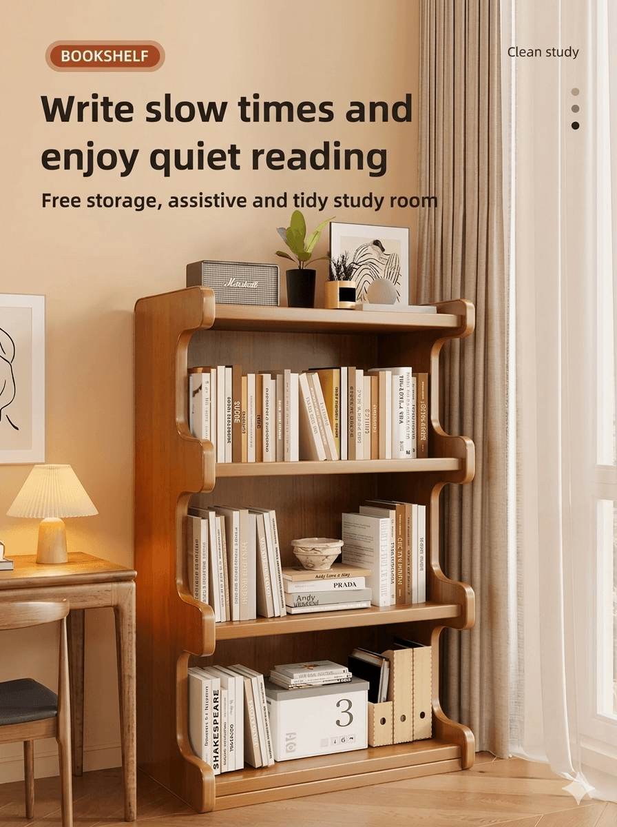 Integrated Wall Bookcase & Display Cabinet - Sleek Multi-Tier Home Storage Solution, Minimalist Floor-Standing Locker for Modern Living Rooms