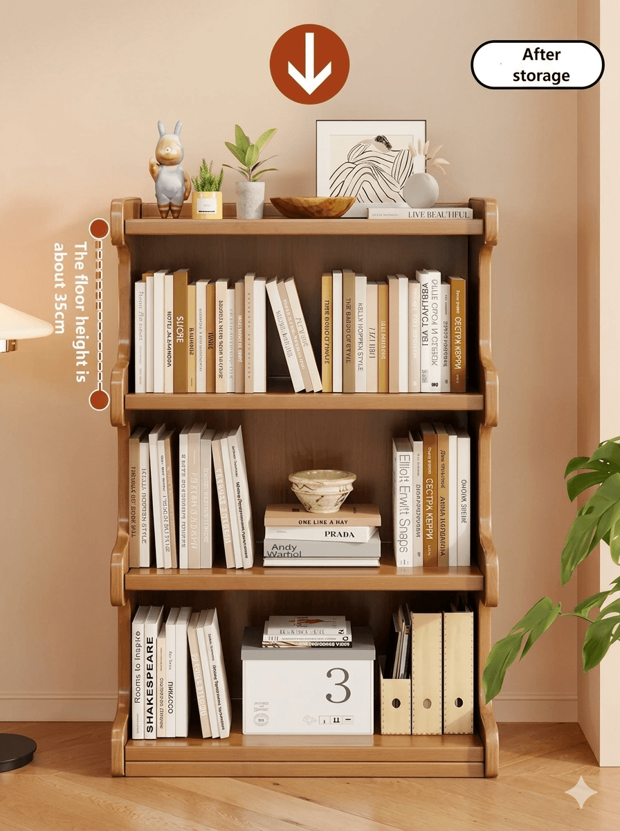 Integrated Wall Bookcase & Display Cabinet - Sleek Multi-Tier Home Storage Solution, Minimalist Floor-Standing Locker for Modern Living Rooms