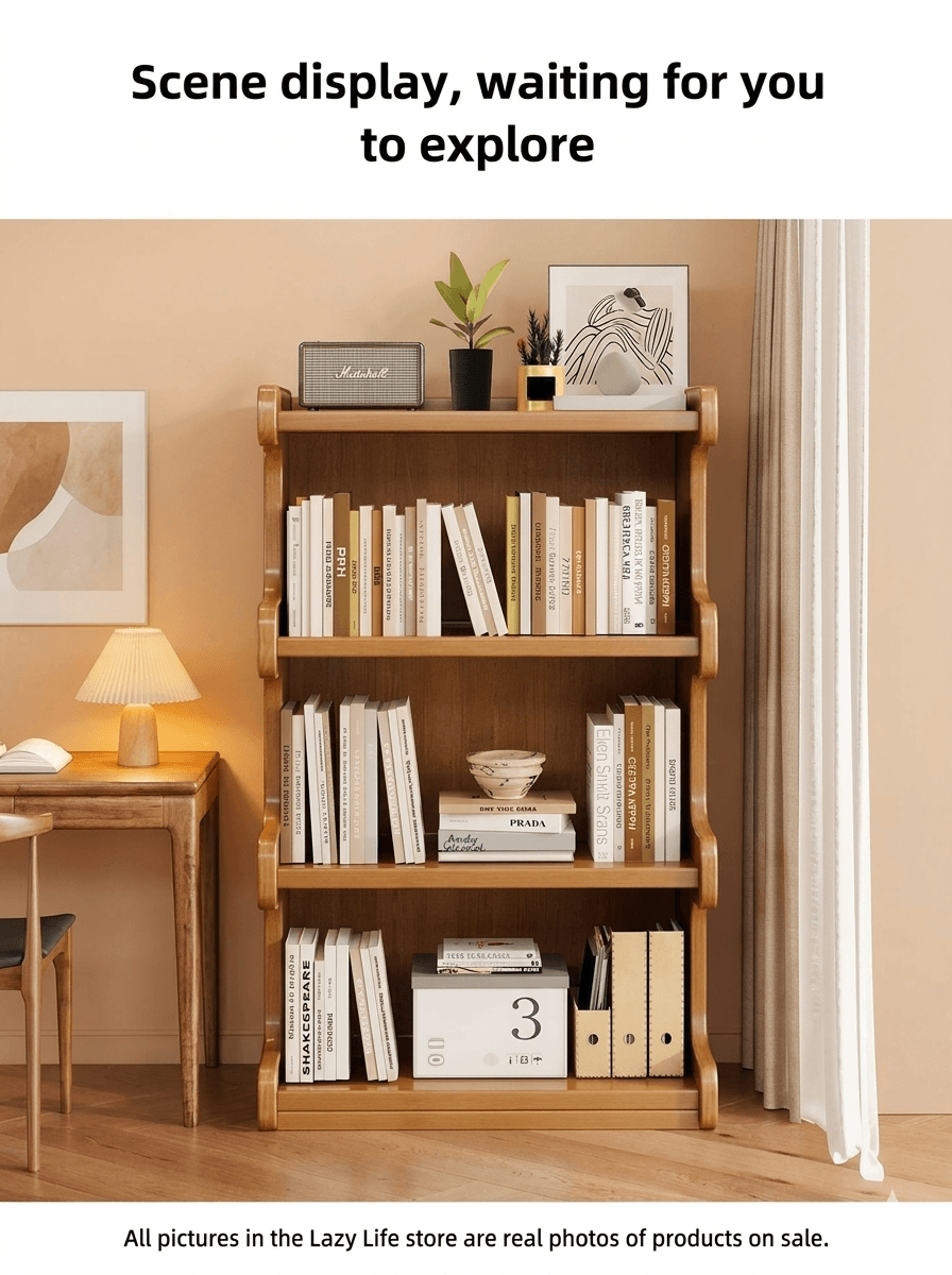 Integrated Wall Bookcase & Display Cabinet - Sleek Multi-Tier Home Storage Solution, Minimalist Floor-Standing Locker for Modern Living Rooms
