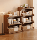 Integrated Wall Bookcase & Display Cabinet - Sleek Multi-Tier Home Storage Solution, Minimalist Floor-Standing Locker for Modern Living Rooms
