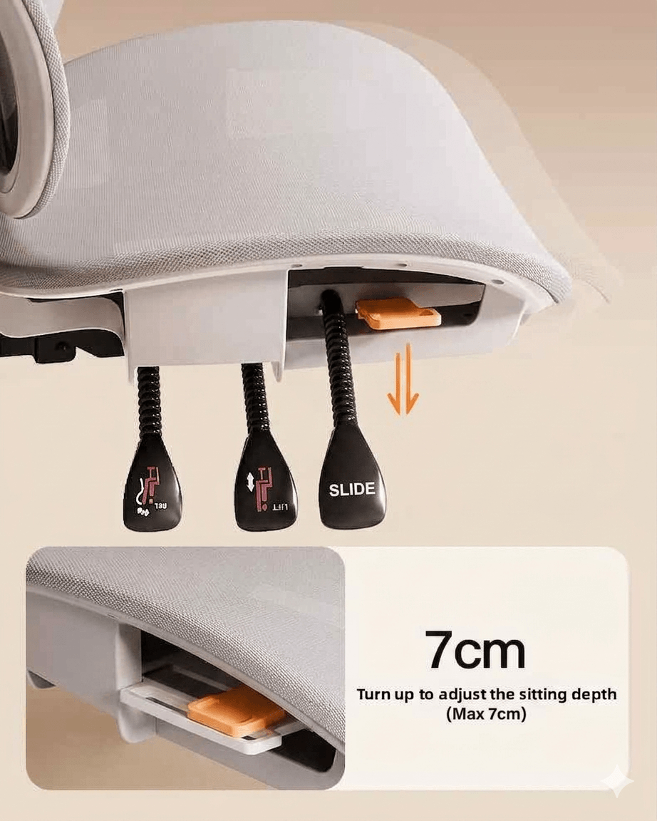 Ergonomic Computer Chair with Floating Wing Lumbar Support – Heavy Duty Office Chair for Home Work, Breathable High-Back E-Sports Chair for Maximum Stability