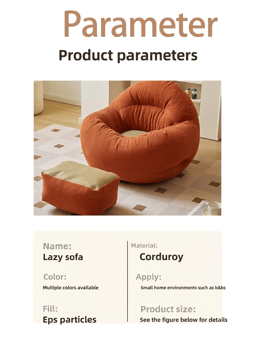 Modern Lazy Sofa Accent Chair: Comfortable Single Person Armchair for Small Spaces, Balcony Leisure Seating & Reading Nook