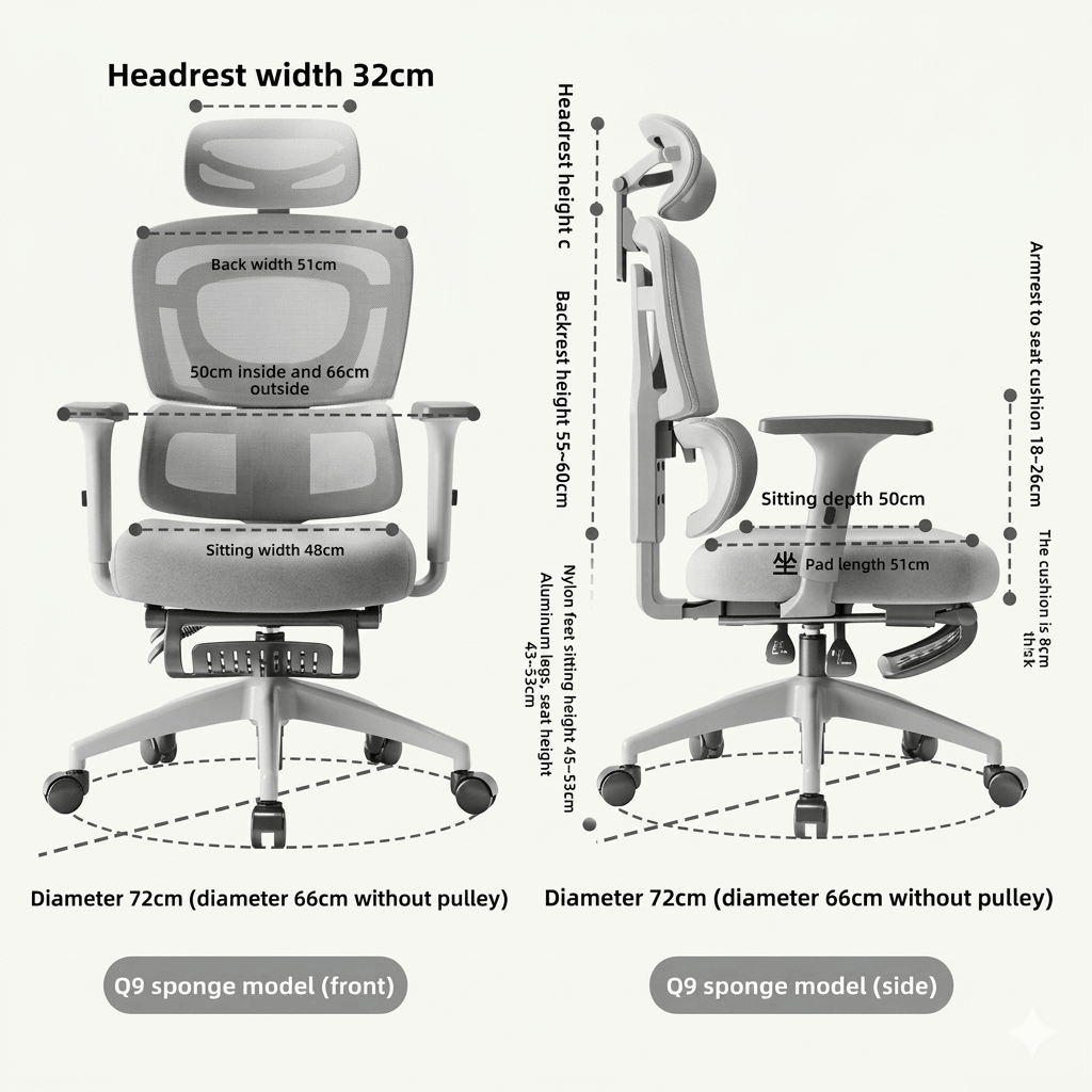 Ergonomic Reclining Computer Chair - Modern Height-Adjustable Office Seat with Breathable Backrest, Versatile Home E-Sports Chair for Work and Play