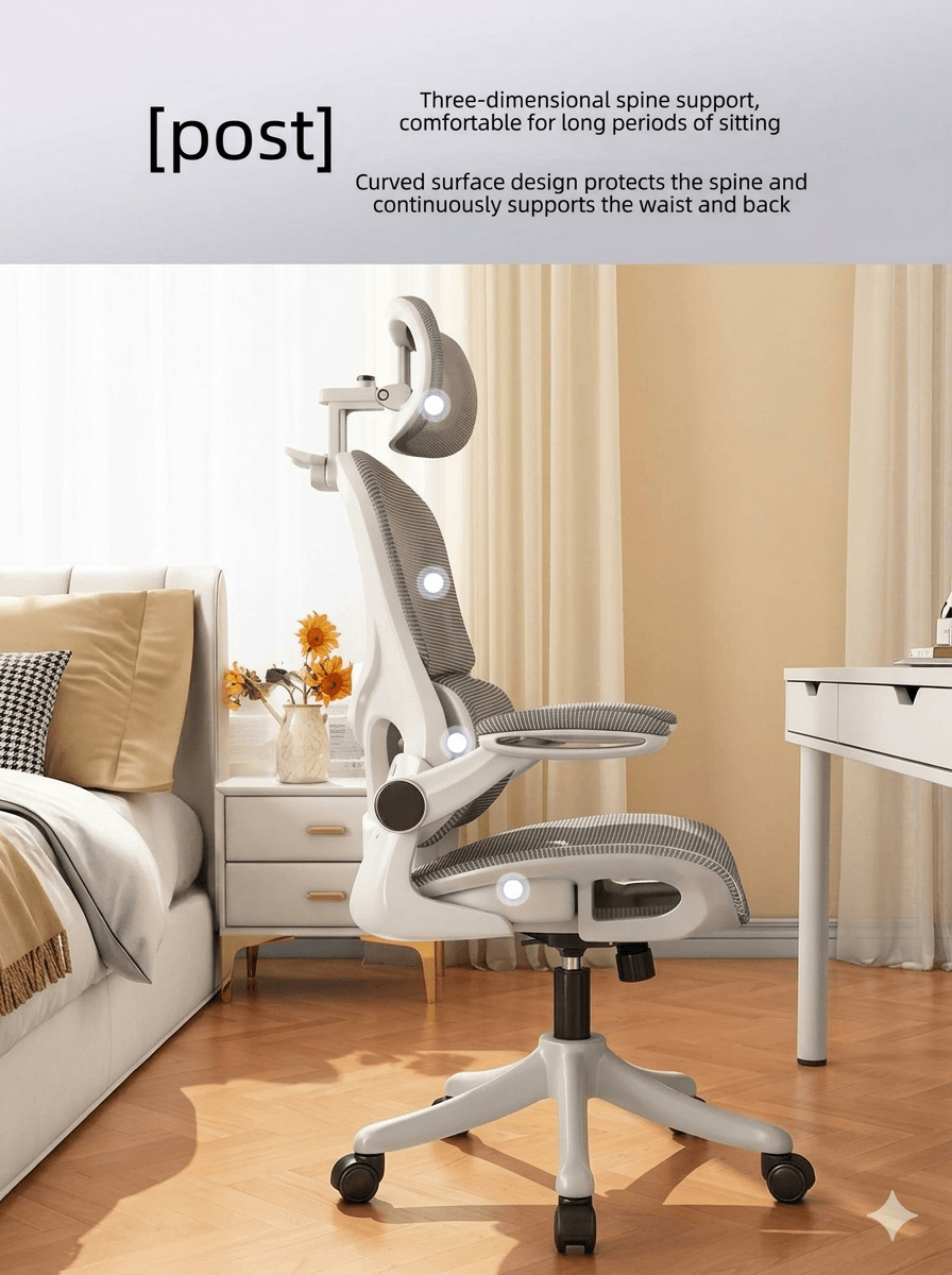 Modern Ergonomic Office Chair with Reclining Backrest & Footrest – Pro E-Sports Gaming Chair, Adjustable Lumbar Support Computer Chair for Home Office