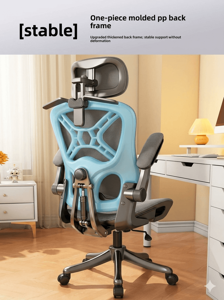 Modern Ergonomic Office Chair with Reclining Backrest & Footrest – Pro E-Sports Gaming Chair, Adjustable Lumbar Support Computer Chair for Home Office