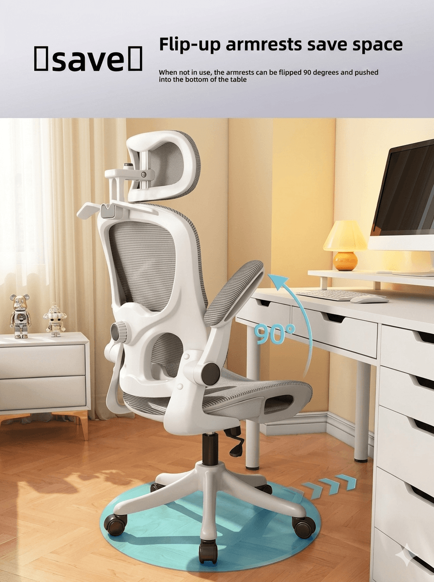 Modern Ergonomic Office Chair with Reclining Backrest & Footrest – Pro E-Sports Gaming Chair, Adjustable Lumbar Support Computer Chair for Home Office