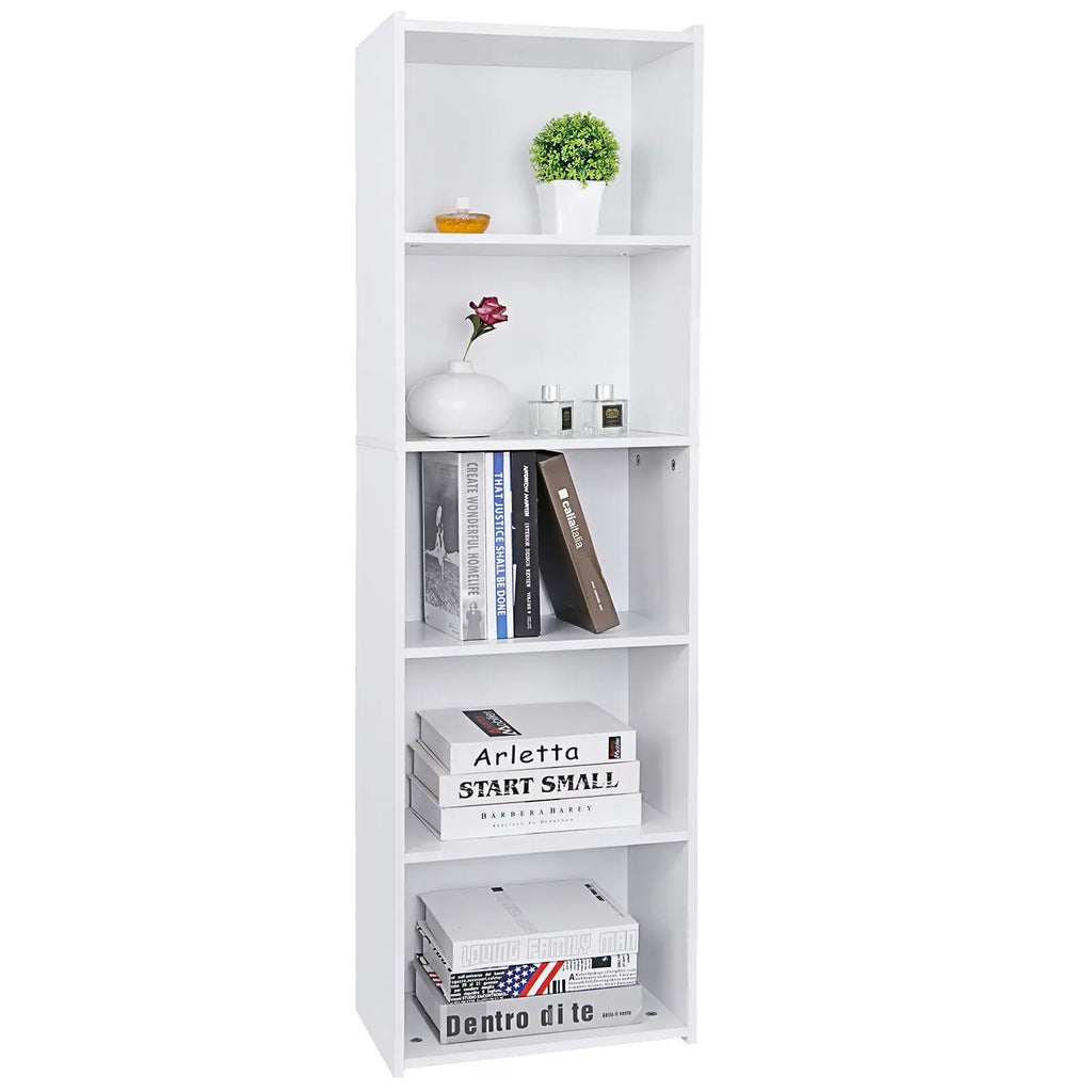 Segawe Modern Aesthetic 5-Tier Narrow Indoor Bookshelf - Home Furniture, Home Storage Organizer, House Decor Room Accessories Shelves (15.8"x9.5"x52"),summerwins