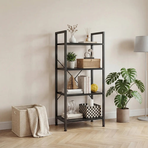 5 Tiers Bookshelf, Classical Modern Book Shelf, Tall Display Shelves in Living Room/Home/Office, Storage Organizer for CDs/Books/Movies
