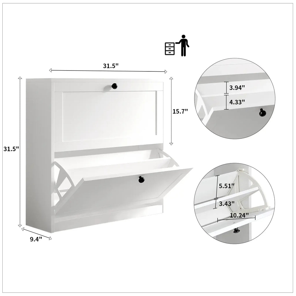VOWNER Shoes Cabinet with Drawers for Narrow Entryway,Shoe Storage Cabinet Shoe Rack Organizer for Bedroom Living Room