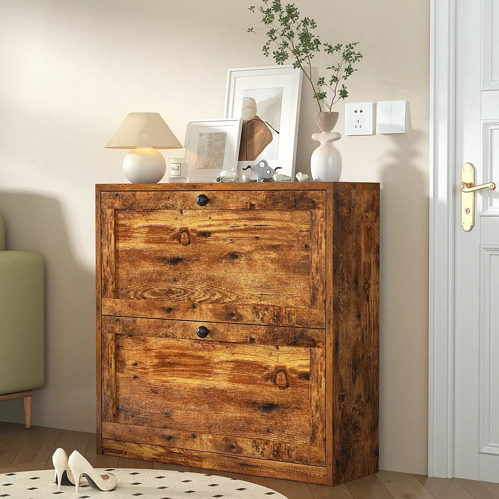 VOWNER Shoes Cabinet with Drawers for Narrow Entryway,Shoe Storage Cabinet Shoe Rack Organizer for Bedroom Living Room