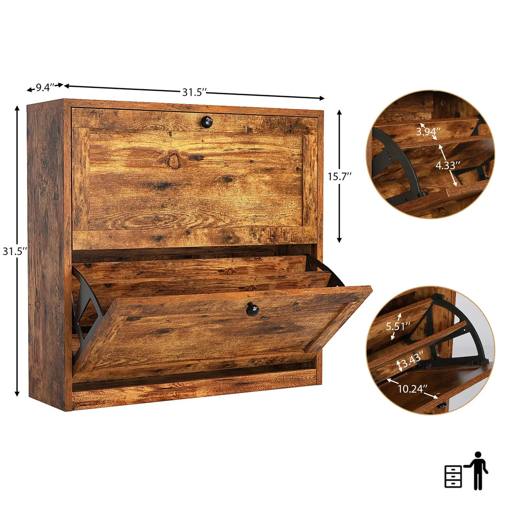 VOWNER Shoes Cabinet with Drawers for Narrow Entryway,Shoe Storage Cabinet Shoe Rack Organizer for Bedroom Living Room