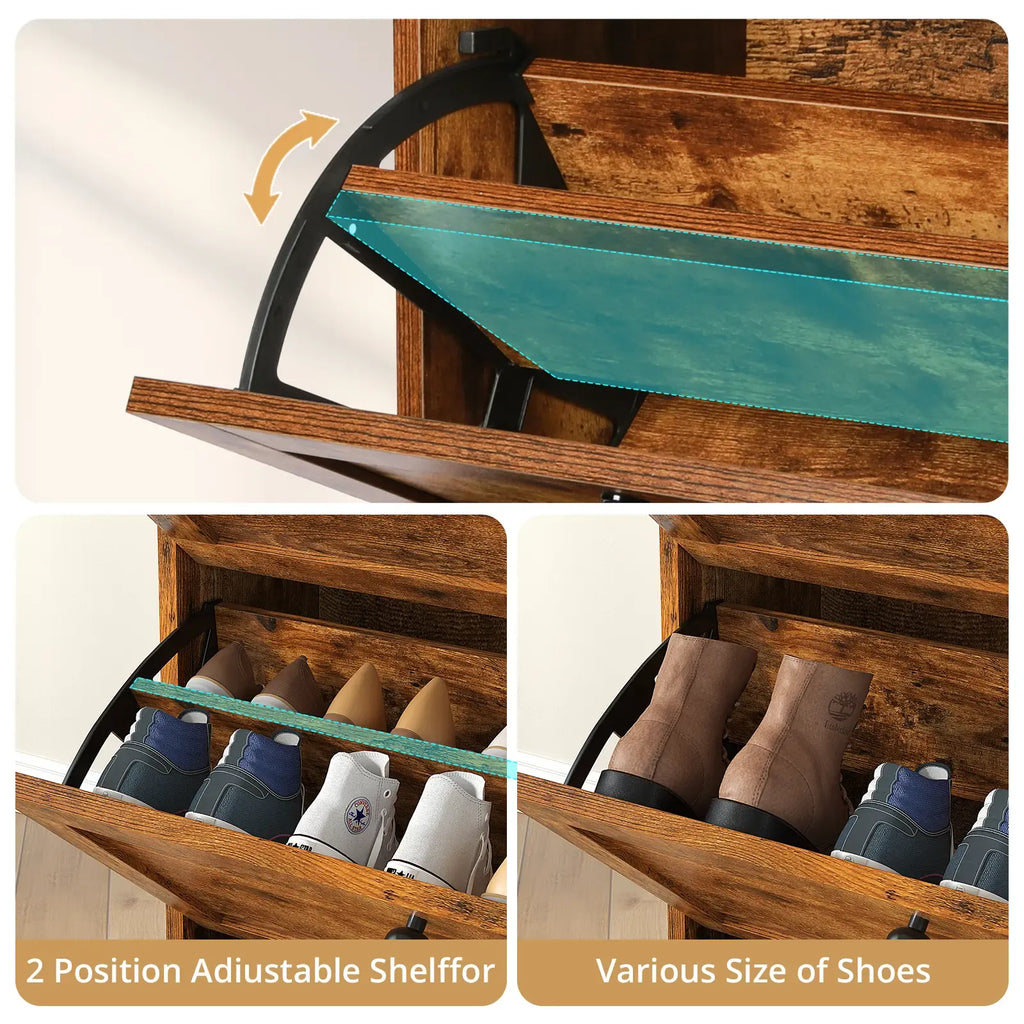 VOWNER Shoes Cabinet with Drawers for Narrow Entryway,Shoe Storage Cabinet Shoe Rack Organizer for Bedroom Living Room