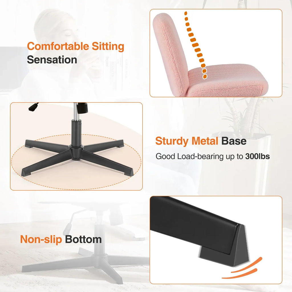 【Deals for you】Height Adjustable Criss Cross Chair Office Wide Swivel Home Office Desk Chairs Reading Chair