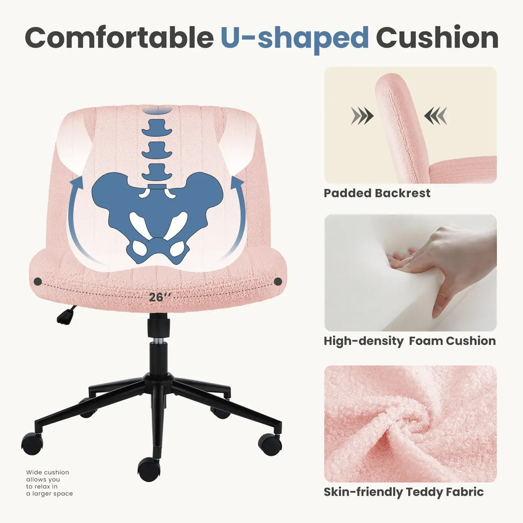 【Deals for you】Height Adjustable Criss Cross Chair Office Wide Swivel Home Office Desk Chairs Reading Chair