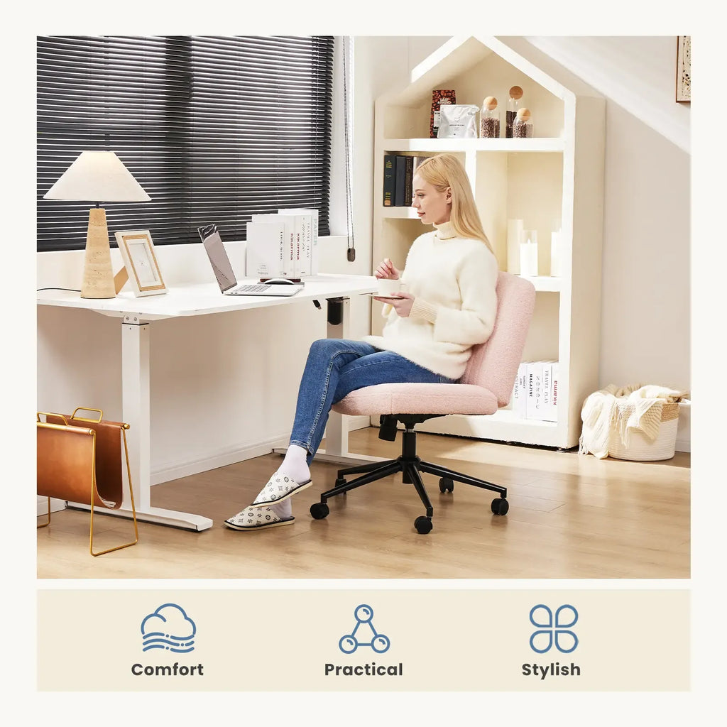 【Deals for you】Height Adjustable Criss Cross Chair Office Wide Swivel Home Office Desk Chairs Reading Chair
