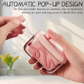 Travel-sized storage case - features an automatic pop-up dispenser, portable and refillable, perfect for oral care at home, in restaurants, and while traveling.