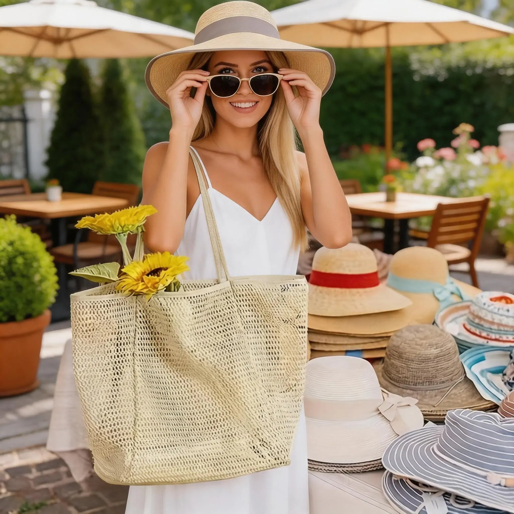 Large Capacity Beach Bag, 1 Count Outdoor Mesh Bag, Folding Mesh Shoulder Bag, Storage Bag for Home & Outdoor, Beach Tote
