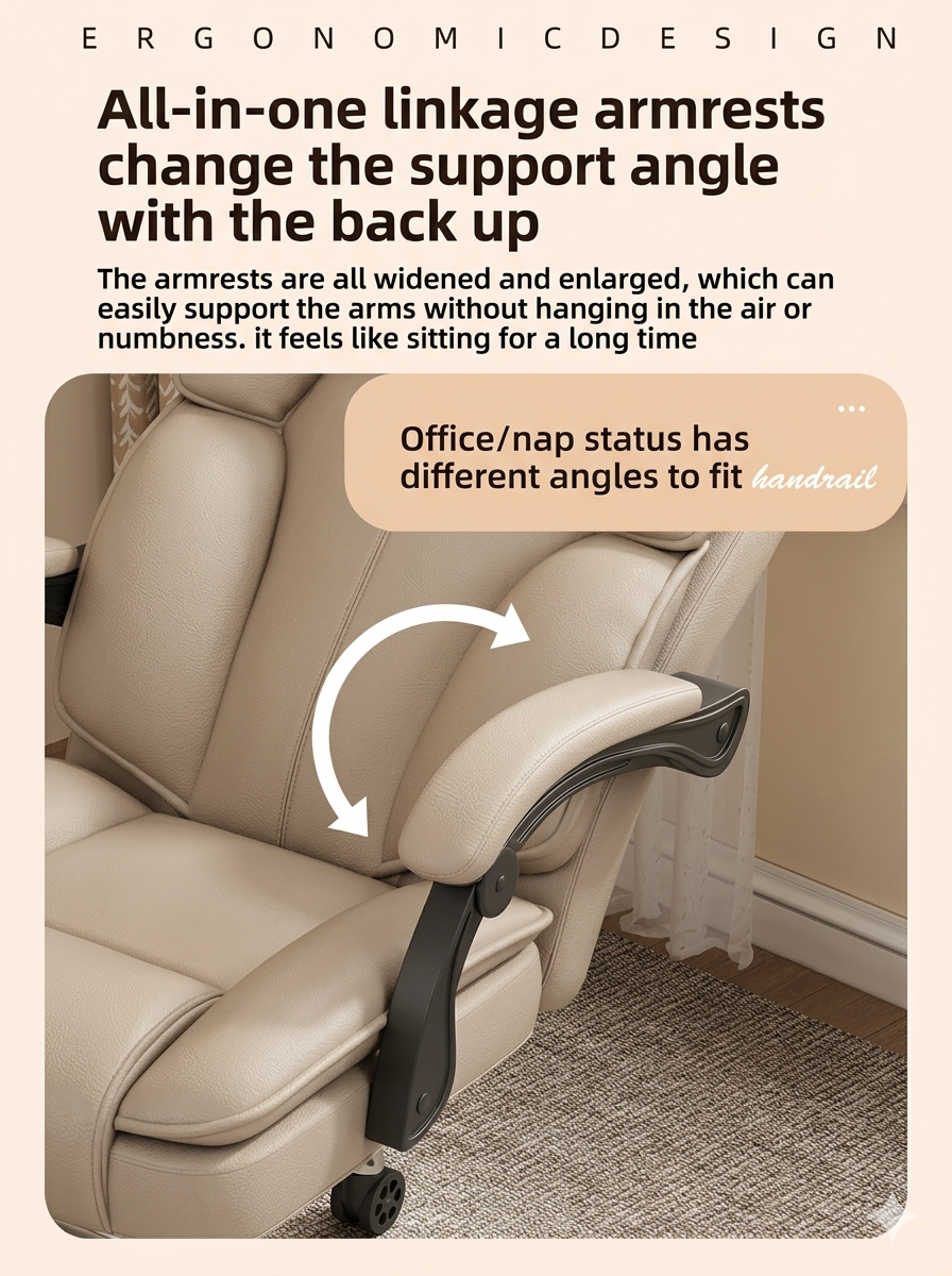 Modern Ergonomic Office Chair with Reclining Backrest & Footrest – Pro E-Sports Gaming Chair, Adjustable Lumbar Support Computer Chair for Home Office