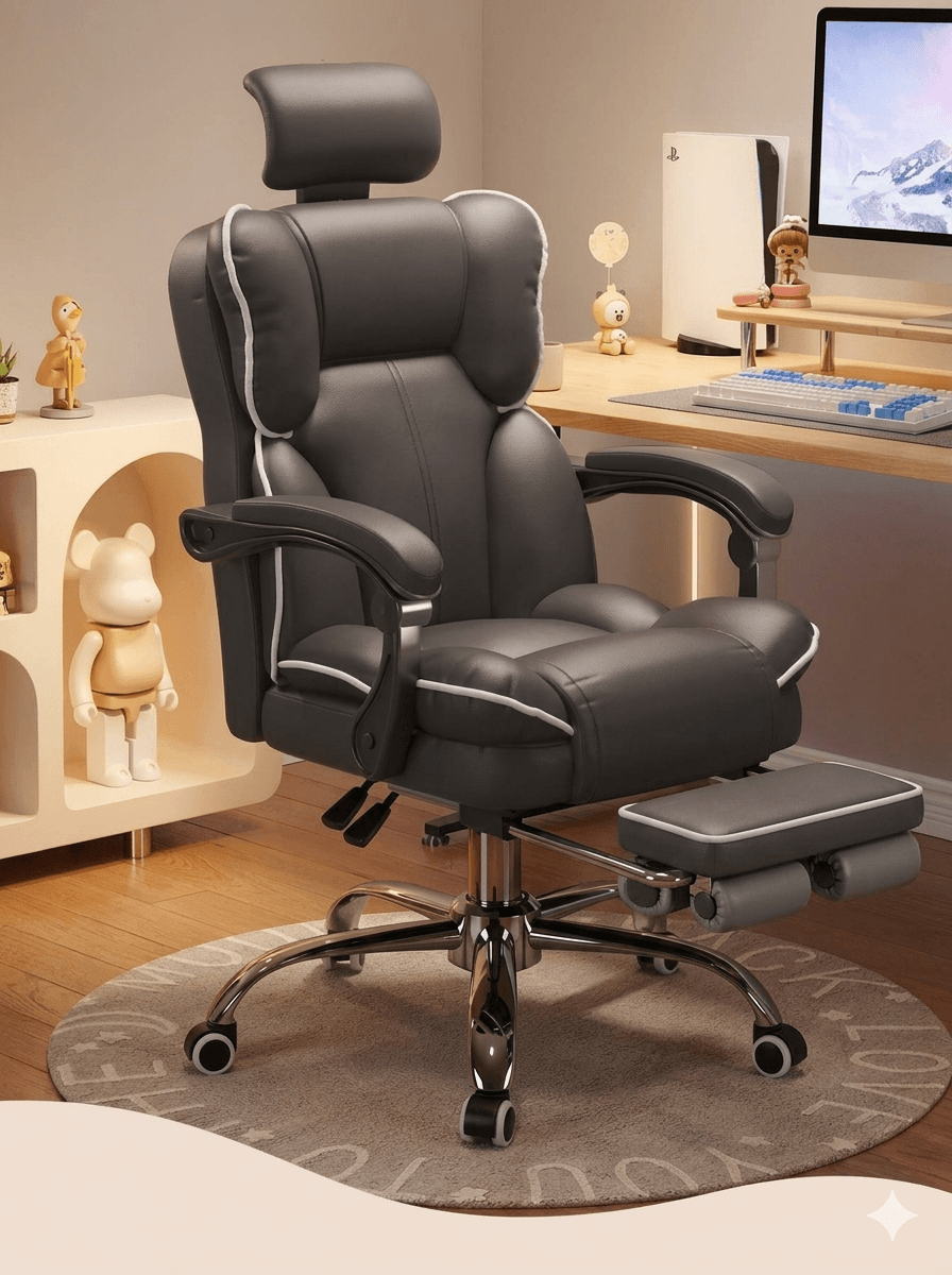 Ergonomic Home Office & E-Sports Chair: Comfortable Swivel Seat for Long Sessions, Gaming, Live Streaming & Study