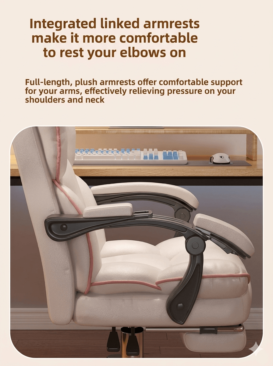 Ergonomic Home Office & E-Sports Chair: Comfortable Swivel Seat for Long Sessions, Gaming, Live Streaming & Study