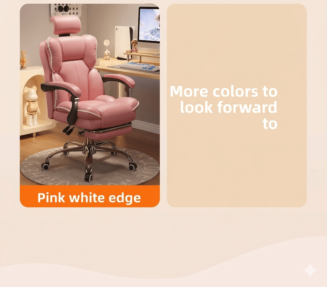 Ergonomic Home Office & E-Sports Chair: Comfortable Swivel Seat for Long Sessions, Gaming, Live Streaming & Study
