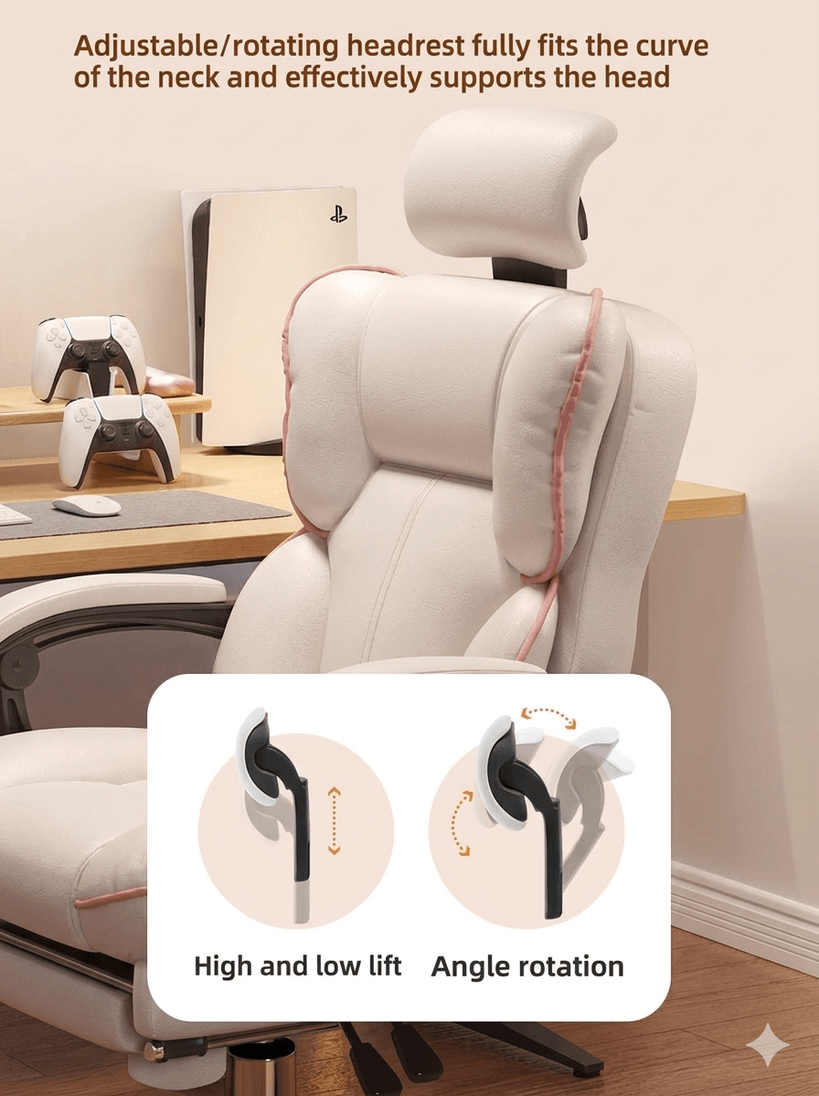 Ergonomic Home Office & E-Sports Chair: Comfortable Swivel Seat for Long Sessions, Gaming, Live Streaming & Study