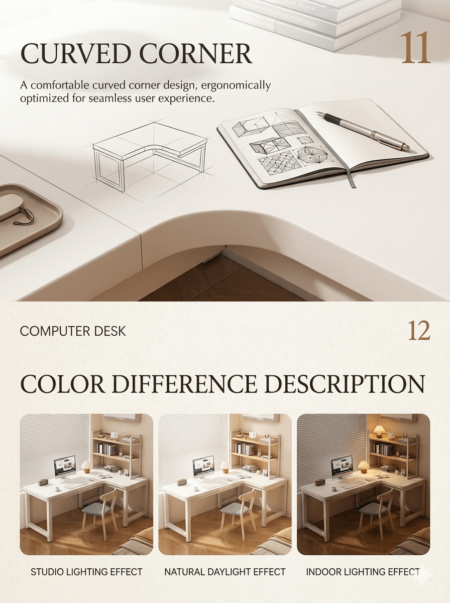 Heavy Duty L-Shaped Writing Desk: Industrial Metal Frame Corner Table, Durable Space-Saving Workstation for Small Spaces