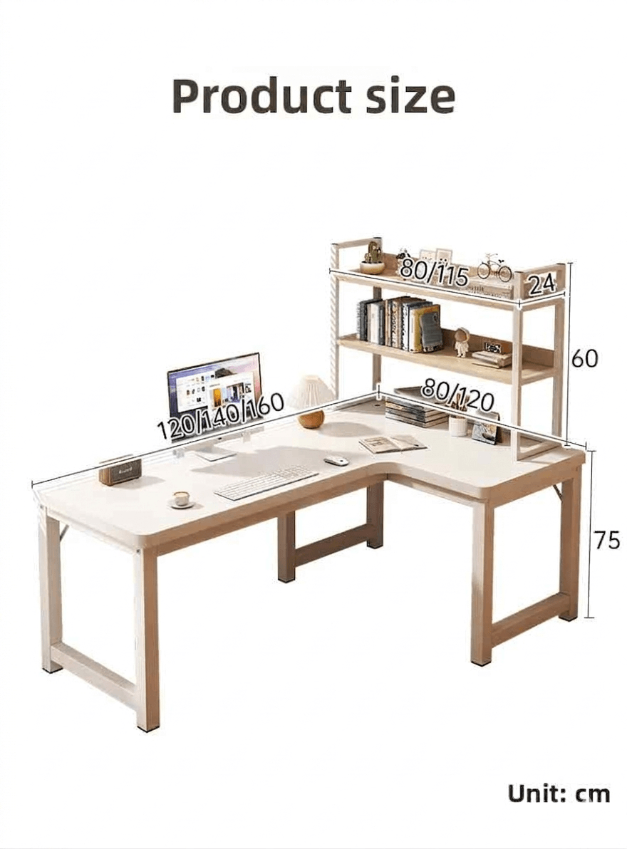 Heavy Duty L-Shaped Writing Desk: Industrial Metal Frame Corner Table, Durable Space-Saving Workstation for Small Spaces