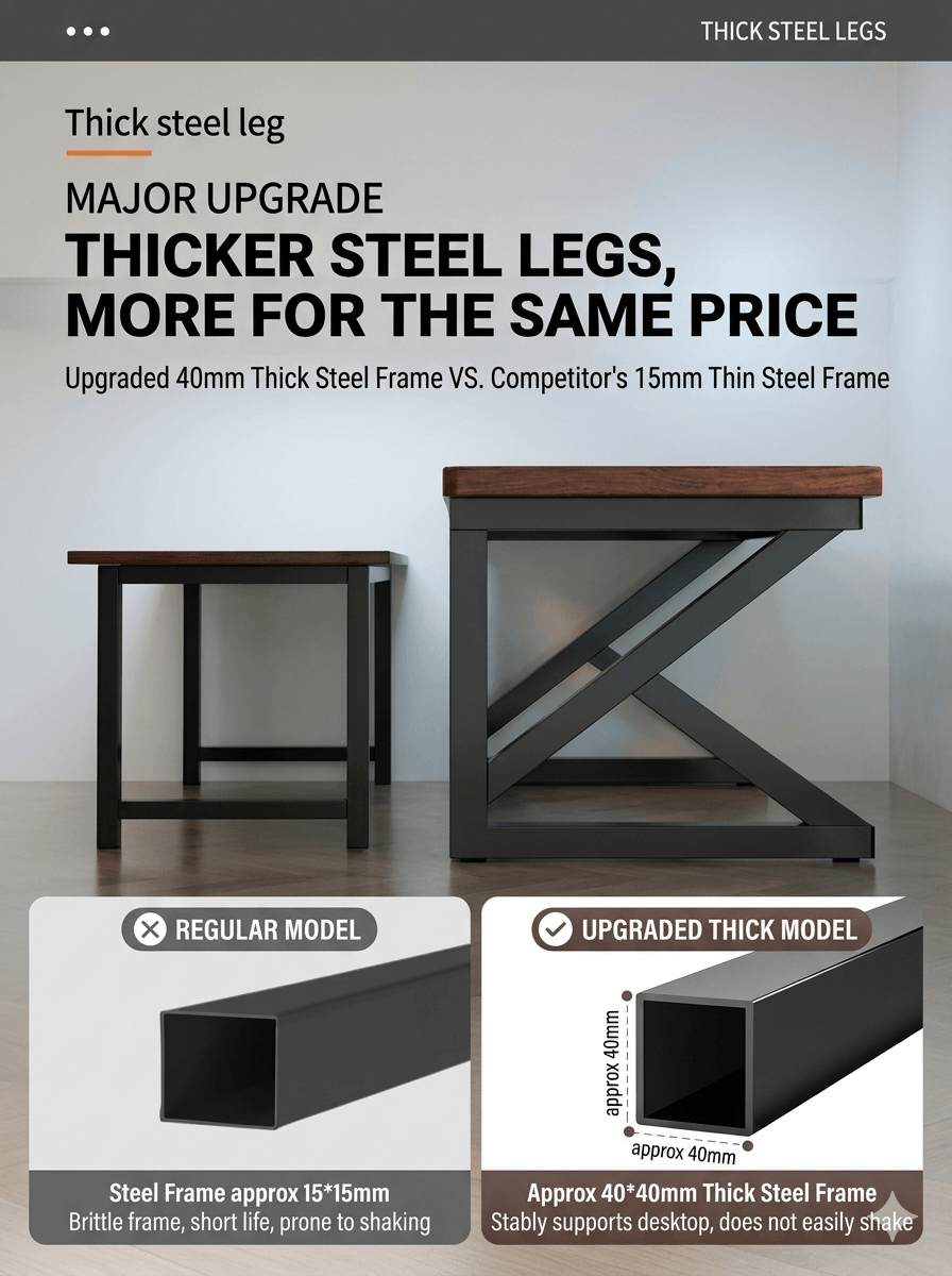Modern Minimalist Solid Wood Table: Versatile Desktop Office Desk & Student Study Table, Natural Timber Furniture for Small Spaces