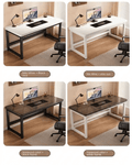 Solid Wood Computer Desk & Long Study Table: Durable Writing Workbench, Sturdy Home Office Gaming Desk for Small & Large Spaces