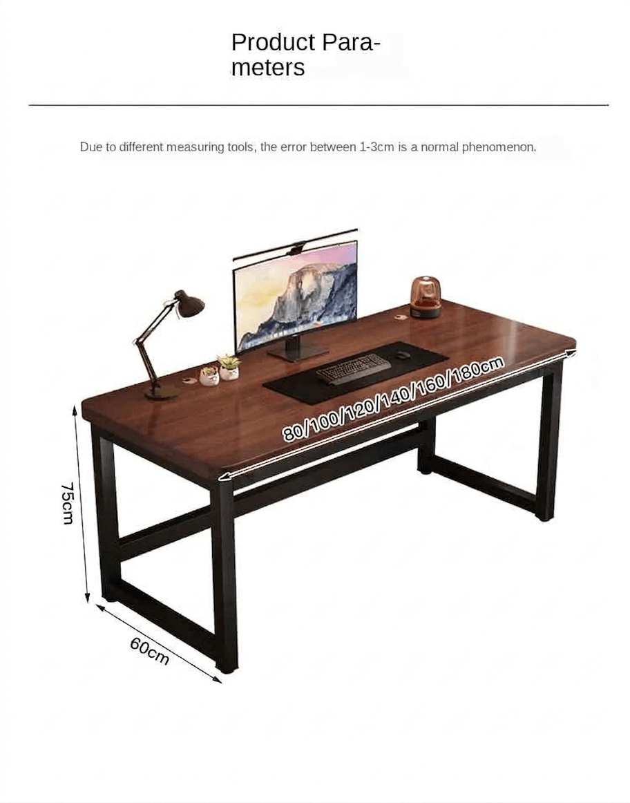 Solid Wood Computer Desk & Long Study Table: Durable Writing Workbench, Sturdy Home Office Gaming Desk for Small & Large Spaces