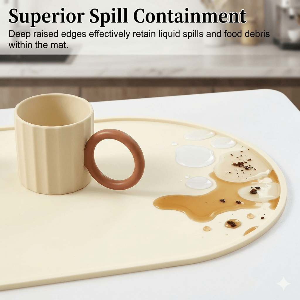 Heat Resistant Silicone Placemats - Waterproof & Stain Resistant Table Mats, Washable, Reusable, and Portable Easy-to-Clean Non-Slip Dining Mats