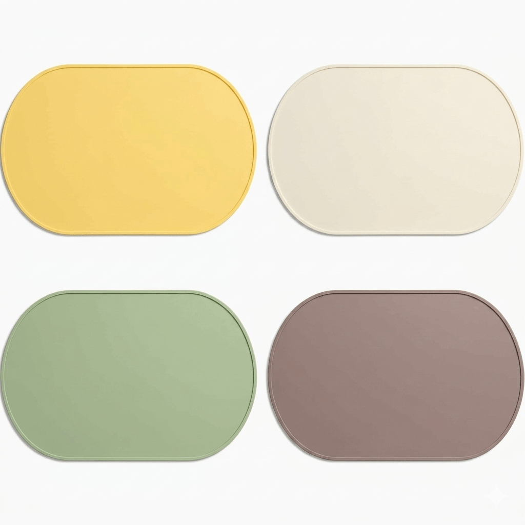 Heat Resistant Silicone Placemats - Waterproof & Stain Resistant Table Mats, Washable, Reusable, and Portable Easy-to-Clean Non-Slip Dining Mats