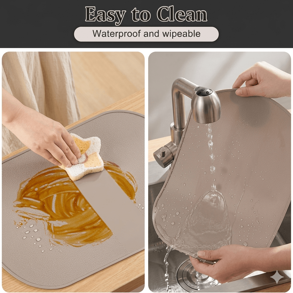 Heat Resistant Silicone Placemats - Waterproof & Stain Resistant Table Mats, Washable, Reusable, and Portable Easy-to-Clean Non-Slip Dining Mats