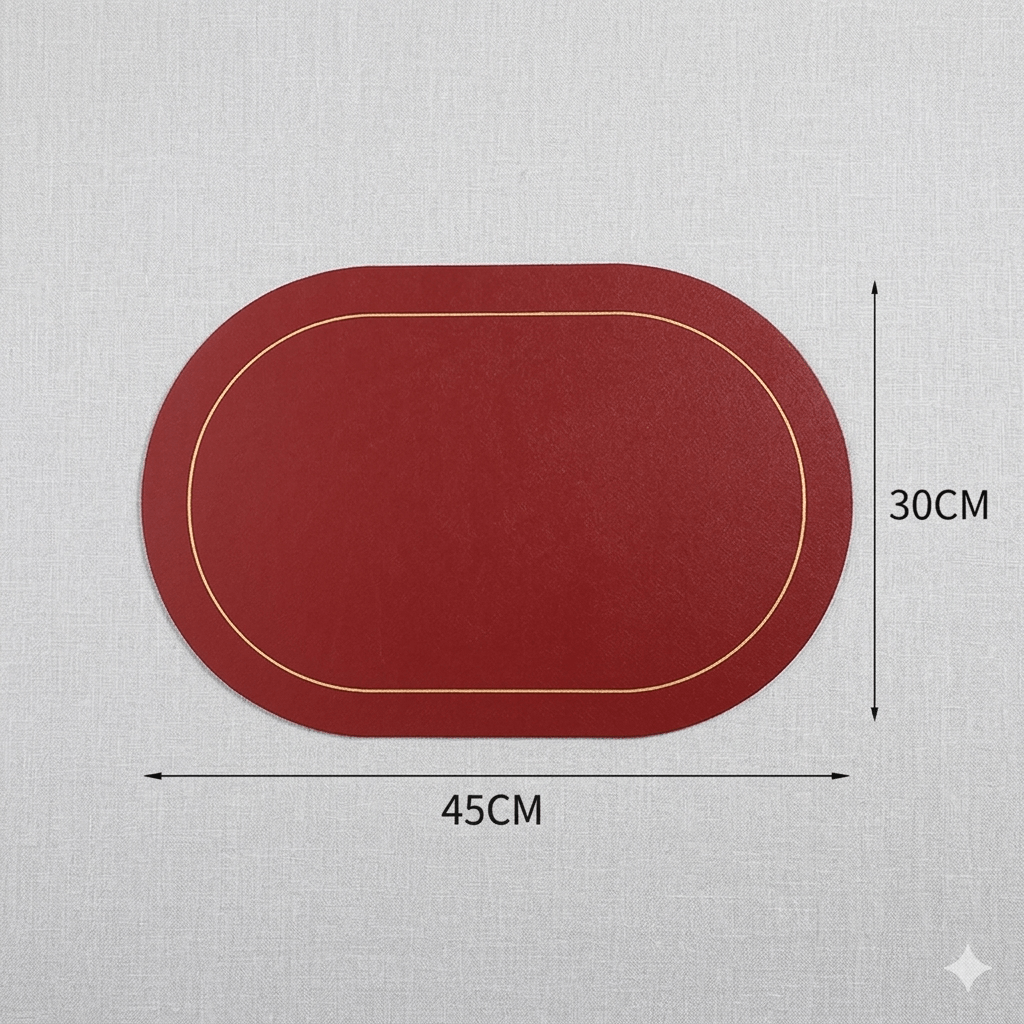 Nordic Table Placemats  Double-Sided Faux Leather Desk Pad Heat Resistant & Wipeable Coffee Mat, Modern Kitchen & Dining Decoration