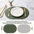 Nordic Table Placemats  Double-Sided Faux Leather Desk Pad Heat Resistant & Wipeable Coffee Mat, Modern Kitchen & Dining Decoration