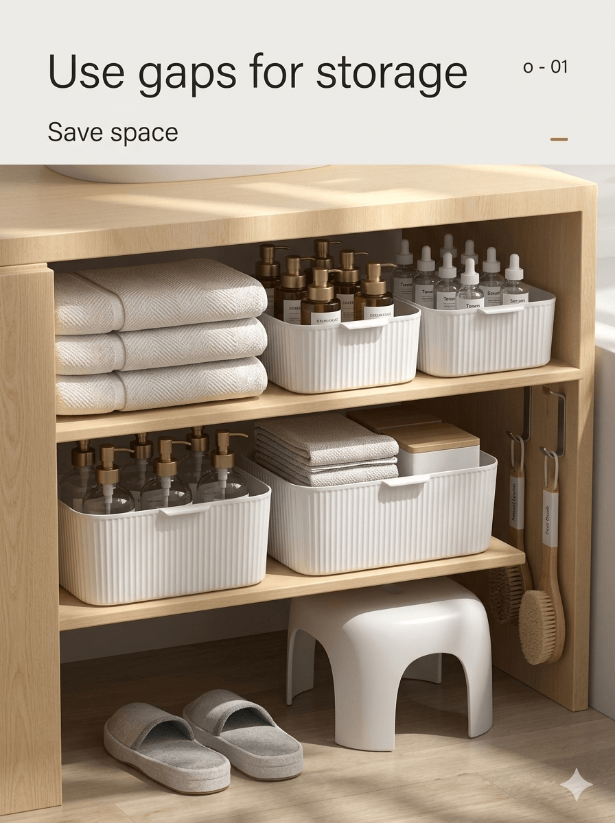 Multifunctional Clear Storage Bin with Built-in Handles - Stackable Organizer for Kitchen Cabinet, Pantry, & Bathroom Vanity