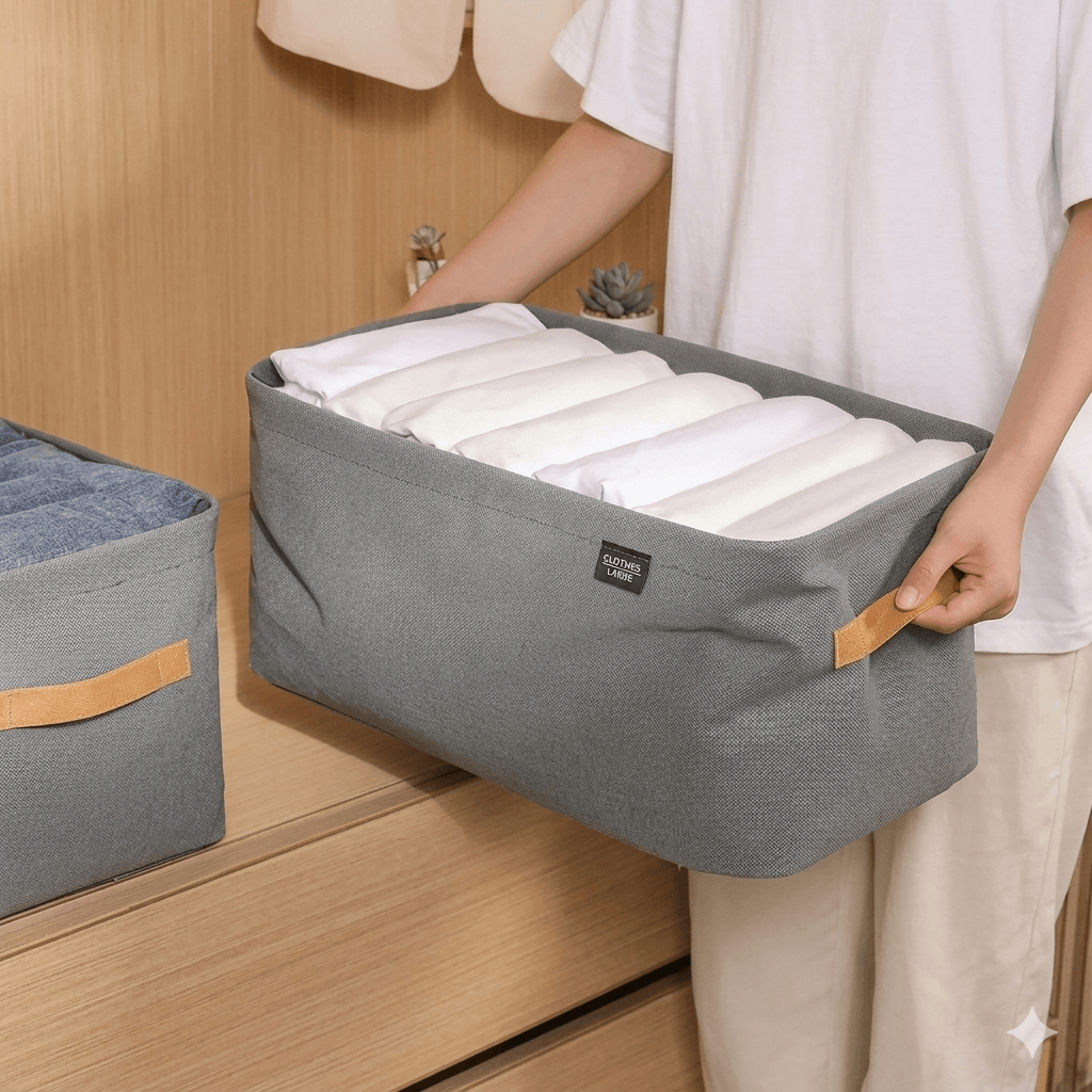 Thickened Wardrobe Clothes Organizer for Jeans & Sweaters | Sturdy Storage Boxes for Closets, Drawers & Cabinets | Foldable Pants Separator & Clothing Containers