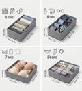 Foldable Drawer Organizers for Underwear & Socks | Bra Storage Box with Compartments | Necktie & Scarf Divider Case for Closet | Washable Fabric Storage Bin