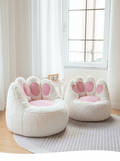 Plush Cat Paw Bean Bag Chair Cover - Giant Animal Shaped Floor Sofa Case, Soft Tatami Lounger for Living Room, Balcony & Small Spaces