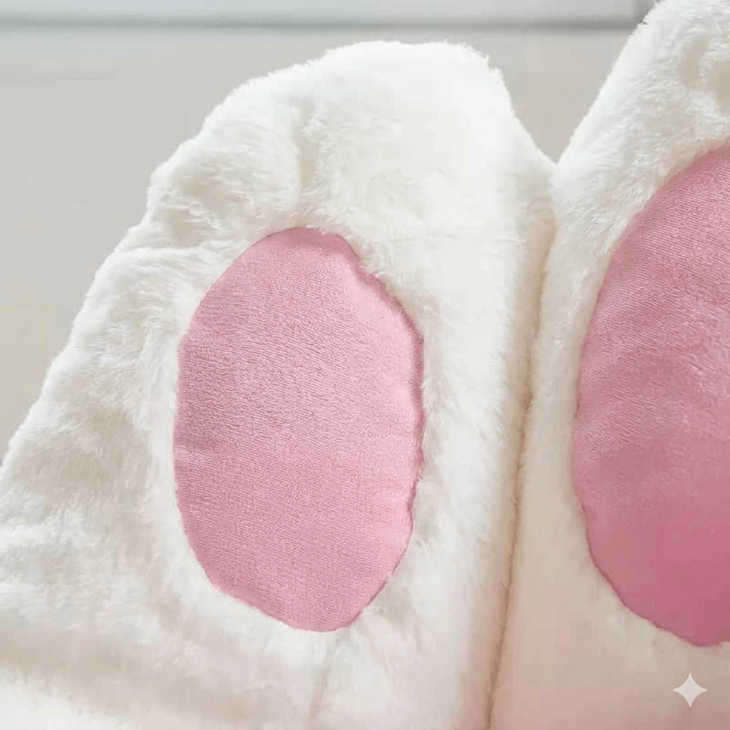 Plush Cat Paw Bean Bag Chair Cover - Giant Animal Shaped Floor Sofa Case, Soft Tatami Lounger for Living Room, Balcony & Small Spaces