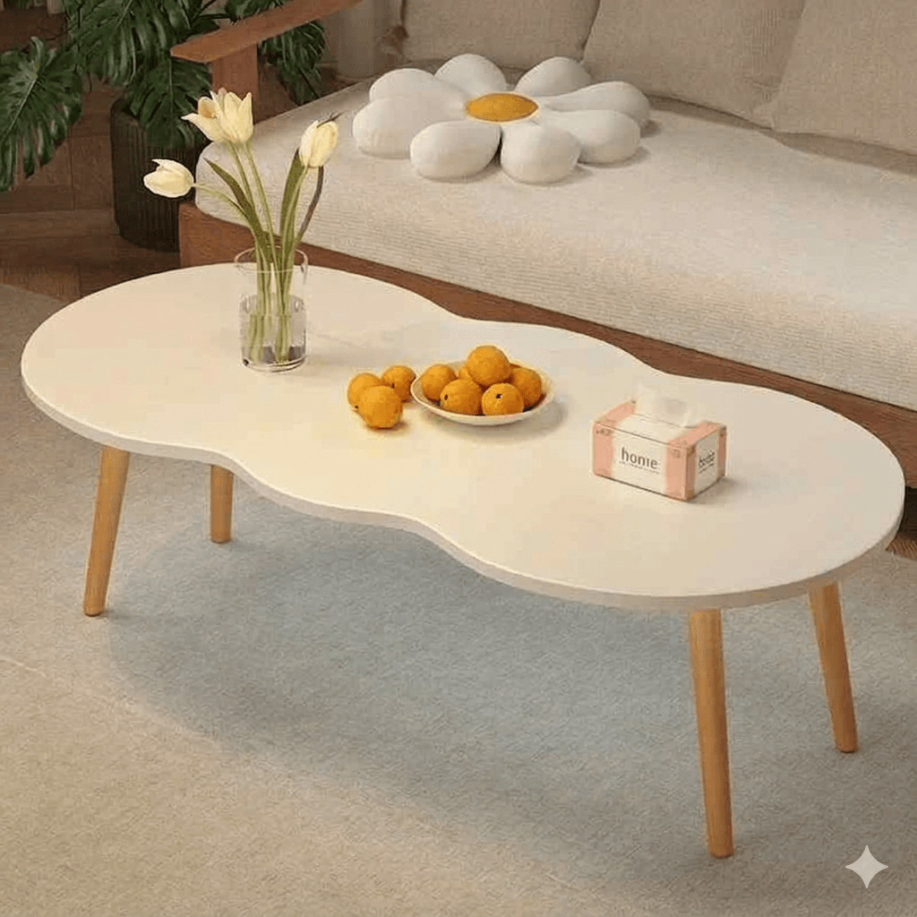 Modern Minimalist Sofa Side Table - Small Round Coffee Table for Apartment Living & Balcony - Sleek End Table for Quiet Luxury Decor