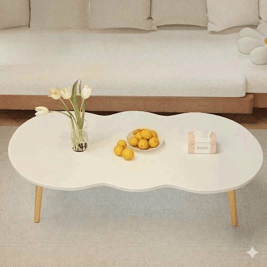 Modern Minimalist Sofa Side Table - Small Round Coffee Table for Apartment Living & Balcony - Sleek End Table for Quiet Luxury Decor