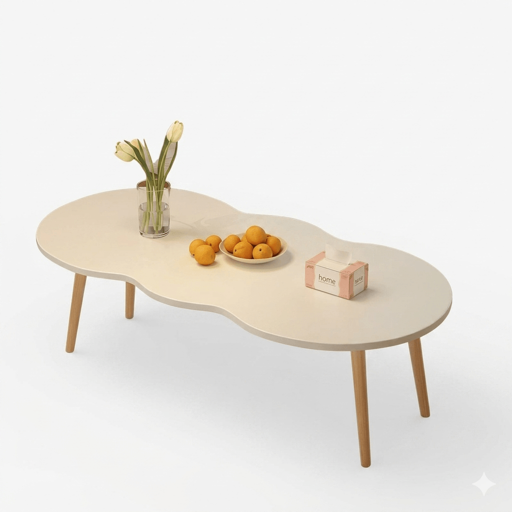 Modern Minimalist Sofa Side Table - Small Round Coffee Table for Apartment Living & Balcony - Sleek End Table for Quiet Luxury Decor