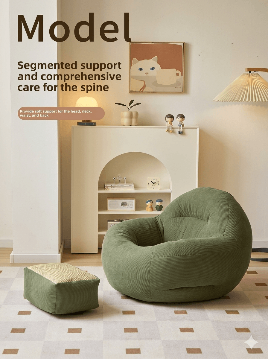 Modern Lazy Sofa Accent Chair: Comfortable Single Person Armchair for Small Spaces, Balcony Leisure Seating & Reading Nook