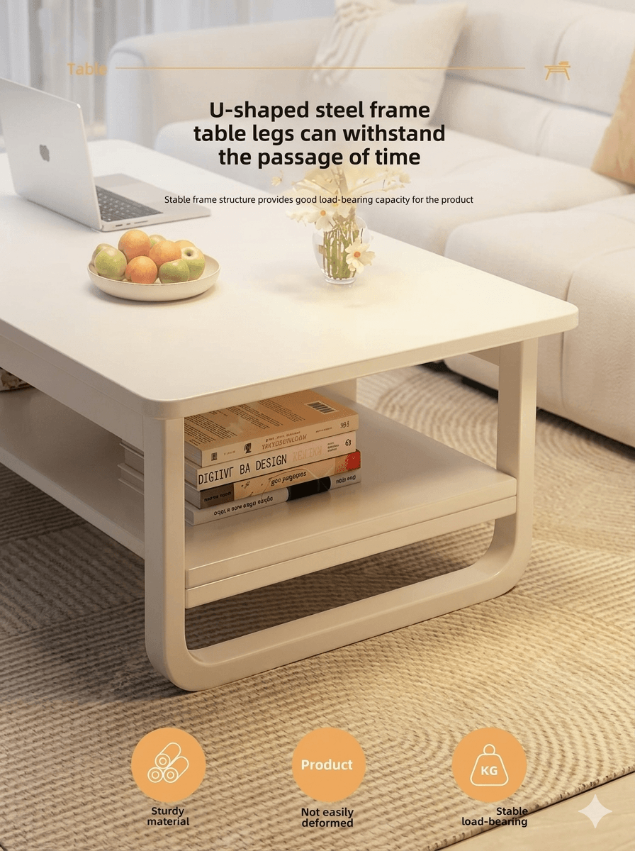 Small Square Coffee Table, Simple Sofa Side End Table, Minimalist Tea Table for Small Apartment