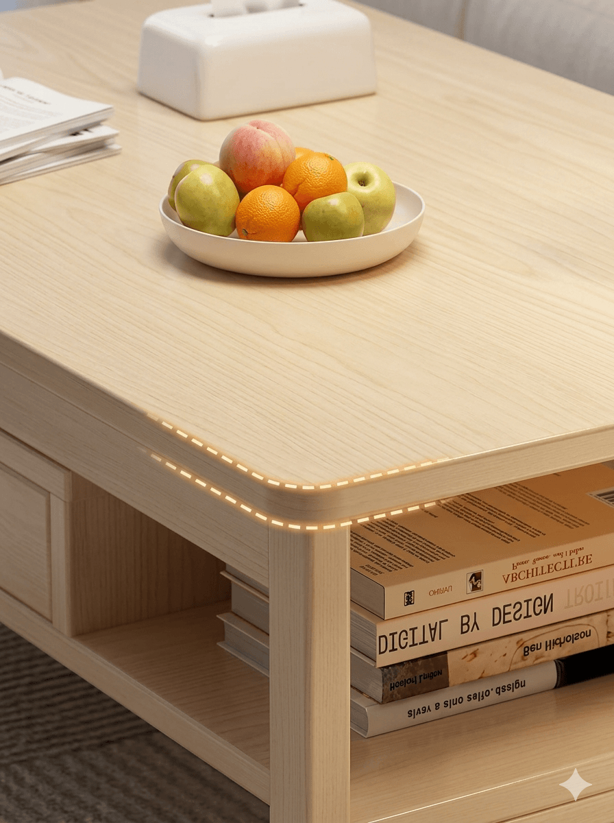 Small Square Coffee Table, Simple Sofa Side End Table, Minimalist Tea Table for Small Apartment