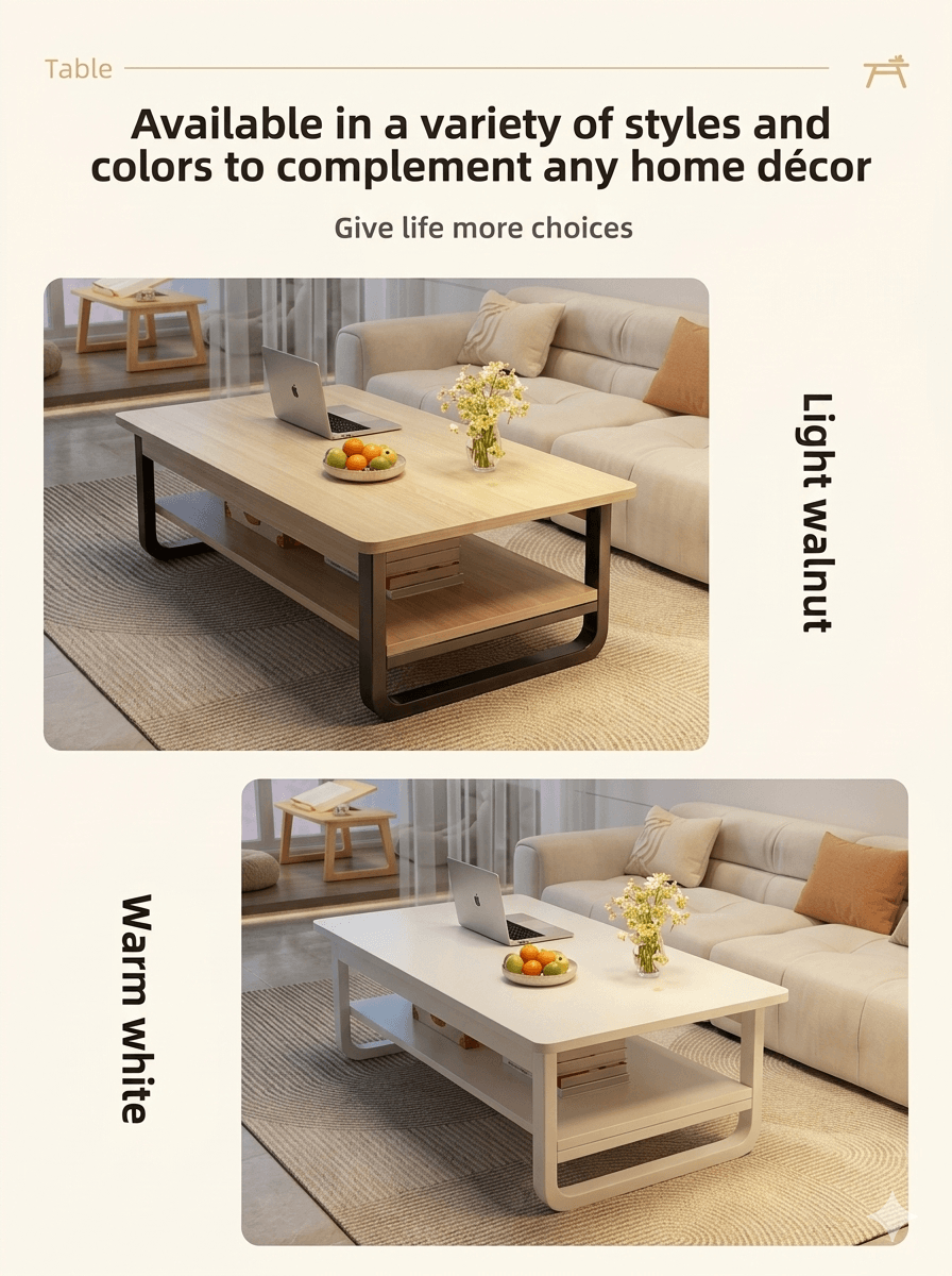 Small Square Coffee Table, Simple Sofa Side End Table, Minimalist Tea Table for Small Apartment