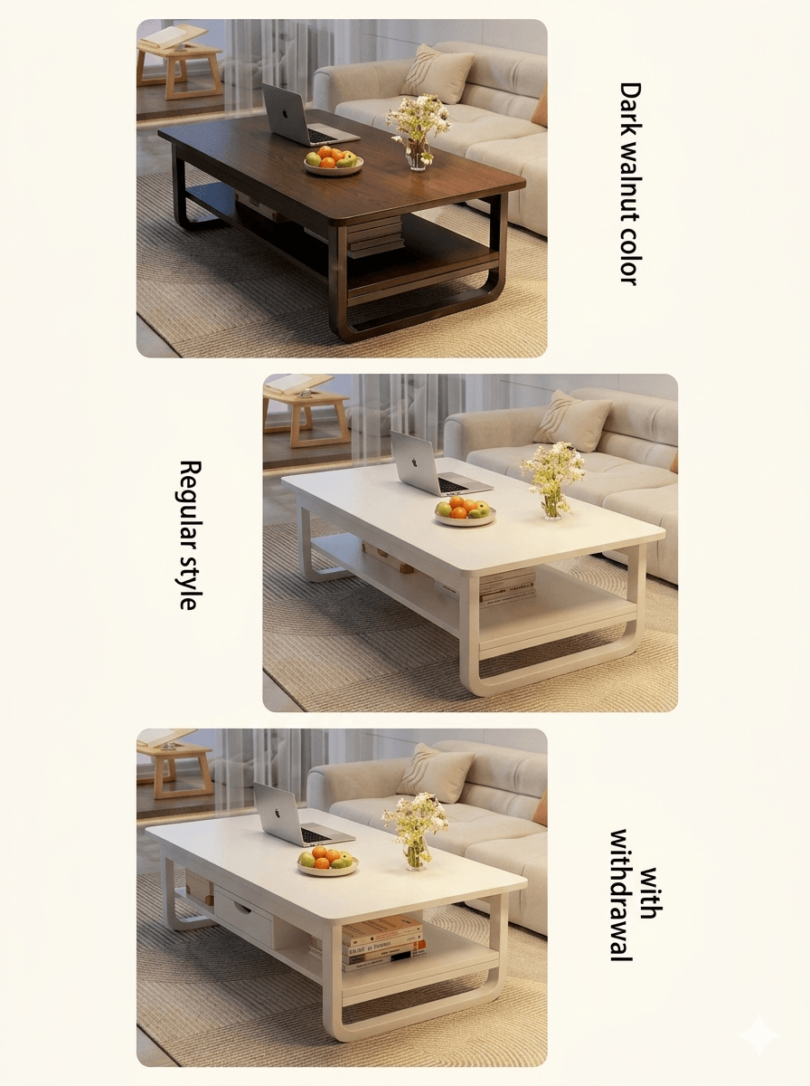 Small Square Coffee Table, Simple Sofa Side End Table, Minimalist Tea Table for Small Apartment